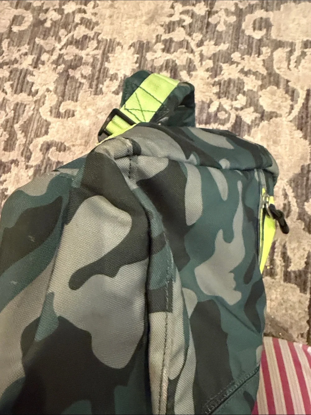 STATE x rockets of awesome kids Camo Backpack with Neon Yellow Front Panel